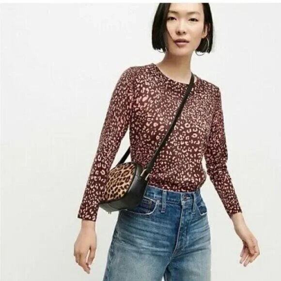 J. Crew Sweaters - J.CREW LEOPARD PRINT TIPPI MERINO WOOL SWEATER